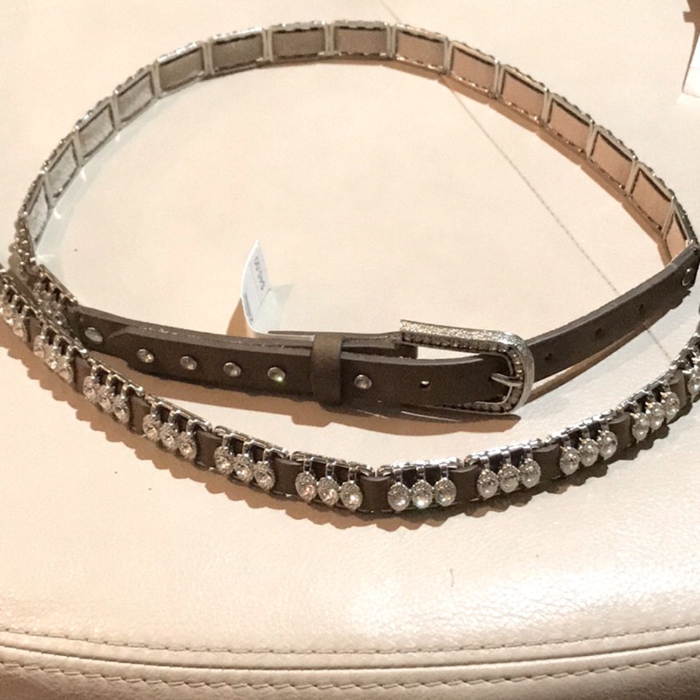 Nocona Leather and Rhinestone Belt
